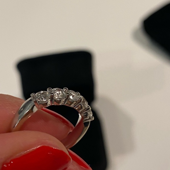 SOLD- Genuine 14k white gold 5 Diamond Band - Picture 4 of 13